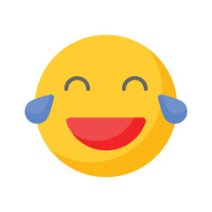 An edible icon of laughing emoji, easy to use and download