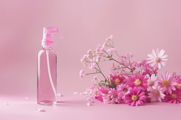 Floral air freshener on pink background