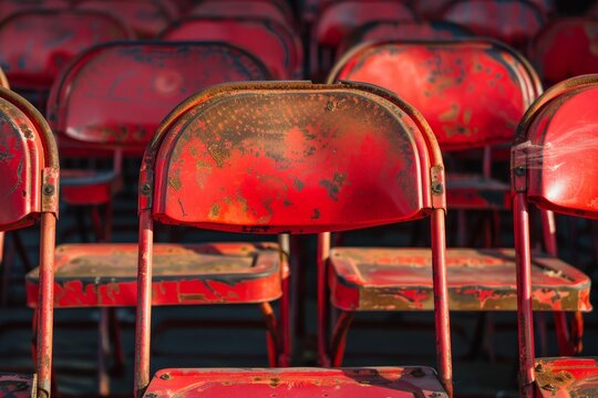 Foldable red chairs