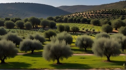Wall Art Print, Travel Destination Poster, Mediterranean Landscape - Picturesque View of Olive Grove

