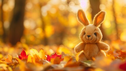 Lost in Wonderland: A Bunny's Autumn Adventure Amongst Nature's Golden Carpet