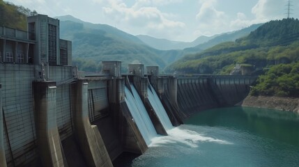 Harvesting Power: The Majesty of a Hydroelectric Plant in Action
