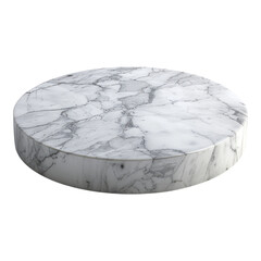 Round marble podium isolated on transparent background