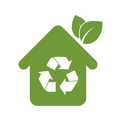 eco house icon on white background