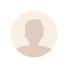 Vector flat illustration. Stylish pastel profile of a man. Avatar, user profile, person icon, silhouette, profile picture. Suitable for social media profiles, icons, screensavers and as a template.