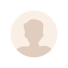 Vector flat illustration. Stylish pastel profile of a man. Avatar, user profile, person icon, silhouette, profile picture. Suitable for social media profiles, icons, screensavers and as a template.