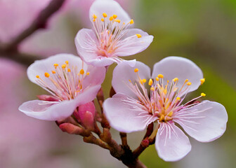 Blooming Cherry Blossom Garden Vibrant Spring Blossom