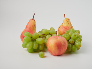Ripe fruits isolated on white background