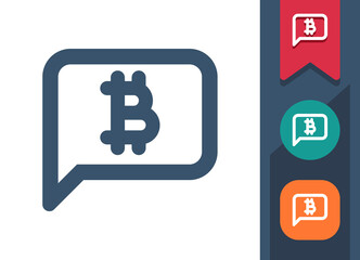 Obraz premium Chat Bubble Icon. Speech Bubble, Comment, Message, Money, Bitcoin, Cryptocurrency
