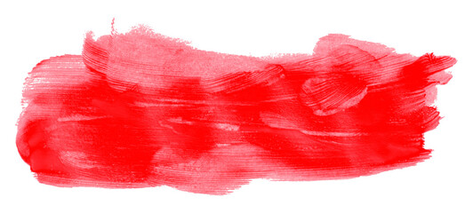 Shiny red brush watercolor painting isolated on transparent background. watercolor png