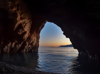 Cave in the coast of the sea in Spain