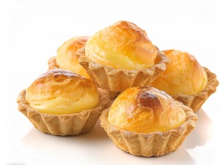 Custard cream pastry isolated on white background