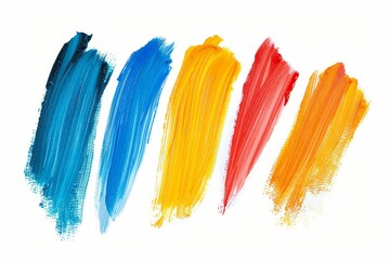 High quality photo of colored oil pencil strokes on white background