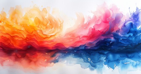 Vibrant Abstract Watercolor Background with Expressive Brushstrokes. Creative and Artistic 4K Wallpaper.