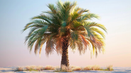 date palm plant white background