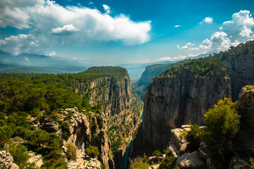 Magnificent nature view of Tazi canyon in Koprulu Nature Park in Turkey. Natural wonders and...
