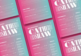 Resume with Pink and blue Gradient
