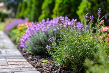 Obraz premium Image of rosemary creeping in a garden