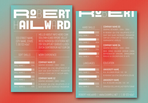 Resume with Bold Gradient