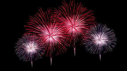 Isolated on a background of pure black, fireworks