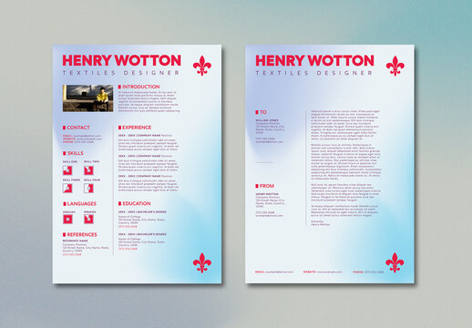Blue Resume with Wallpaper Symbol