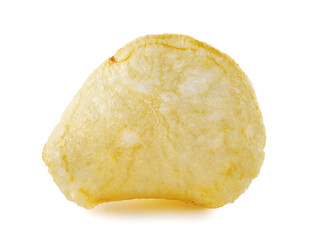 Potato chips isolated on white background.