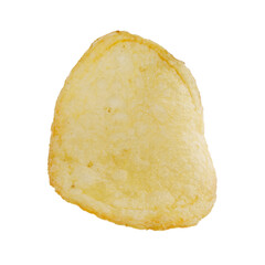 Potato chips isolated on white background.