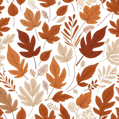 seamless pattern with autumn leaves