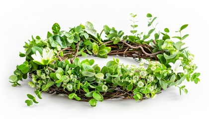 Obraz premium Isolated ikebana funeral wreath on white