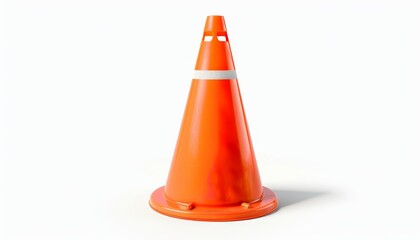 Isolated orange cone on white background