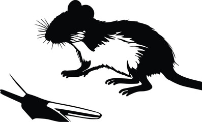 Silhouette of a rat - Mouse silhouette