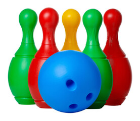 kids toy bowling skittles on white background isolation