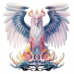Fantasy World, Mythical creatures like dragons and griffins with skeletal forms
