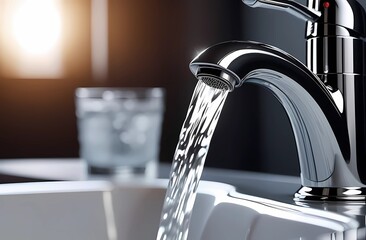 Overuse of water in household chores, such as leaving the chrome faucet on, leads to waste and misuse of water