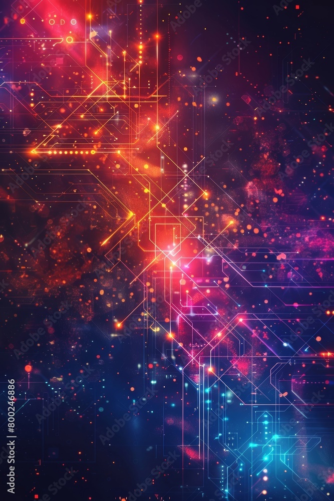 Poster technology background featuring dynamic arrow elements.
