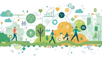 Obraz premium Health-Oriented Diagram Illustrating the Impact of Lifestyle Choices on Health Outcomes, Emphasizing Preventive Healthcare