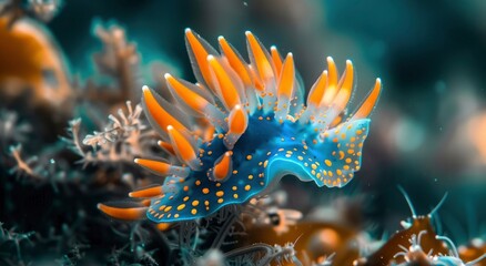 blue and orange sea slug