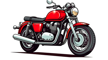 Red-colored motorcycle illustration isolated on a white background