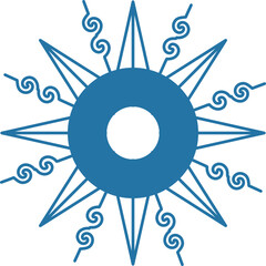 Fototapeta premium Bohemian divine cosmic abstract sun in elegant minimalist style