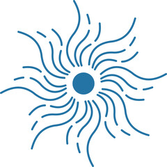 Bohemian divine cosmic abstract sun in elegant minimalist style