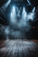 The stage is bathed in a somber monochrome glow, creating an ambience of ethereal beauty for the evening.