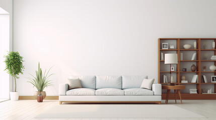 Scene from the interior living room isolated on a white background
