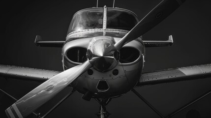 a small plane in black and white generative ai
