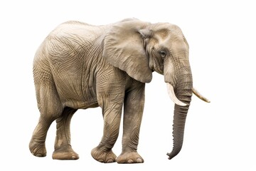 Fototapeta premium lonely elephant on white background