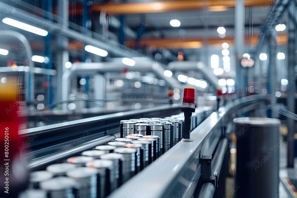 Poster modern factory with advanced machinery for efficient production. concept modern factory, advanced ma
