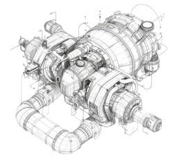 Mechanical pencil drawing of the structure of an air sinks