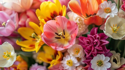 bouquet of fresh spring flowers, generative ai