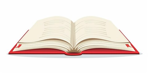 open book with red corner clipart, white background