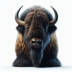 bull with horns on white