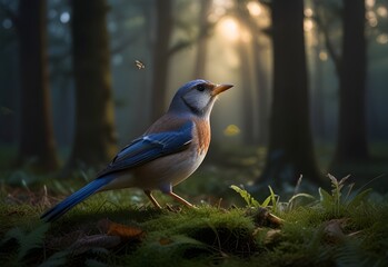 Dawn chorus in a hidden glade, generative AI